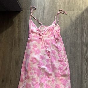 Pink flowy mini dress